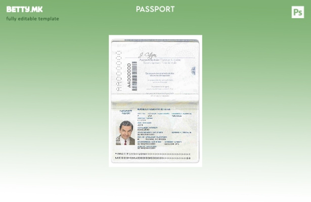 Шаблон за бразилски пасош ( ) во модерен стил